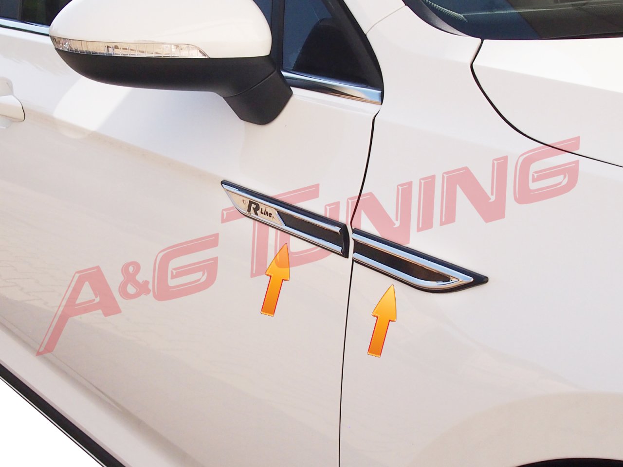 3579__b8camursinyal1 Volkswagen Passat B8 - B8.5 R Line Çamurluk Çıtası 4Prç. - Görsel 1