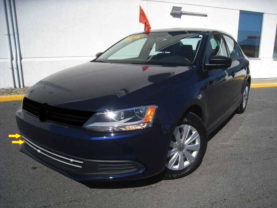 IMG-8100005562142525552.jpg Jetta Krom Ön Tampon Çitası 2 Prç 2011-2014 Arası Paslanmaz Çelik - Görsel 1